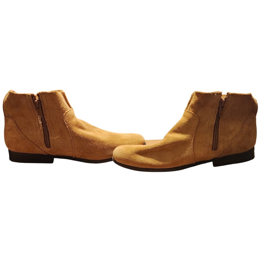 Minnetonka Suede Ankle Boots Fringe Tan Brown Bohemian Western Women's Size 9